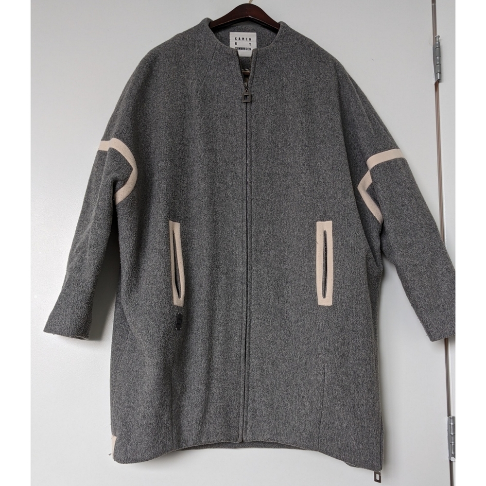 Oversized grey wool coat
